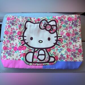 Hello Kitty Floral pouch Bag — Pink, Purple, Cream great for makeup pencil case